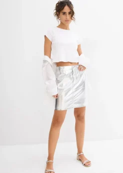 bonprix Mini-jupe métallisée|Femme Jupes