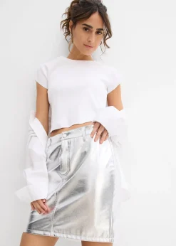 bonprix Mini-jupe métallisée|Femme Jupes