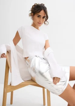 bonprix Mini-jupe métallisée|Femme Jupes