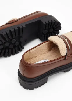bonprix Mocassins à semelle épaisse|Femme Chaussures D'Hiver Fourrées|Slippers & Mocassins