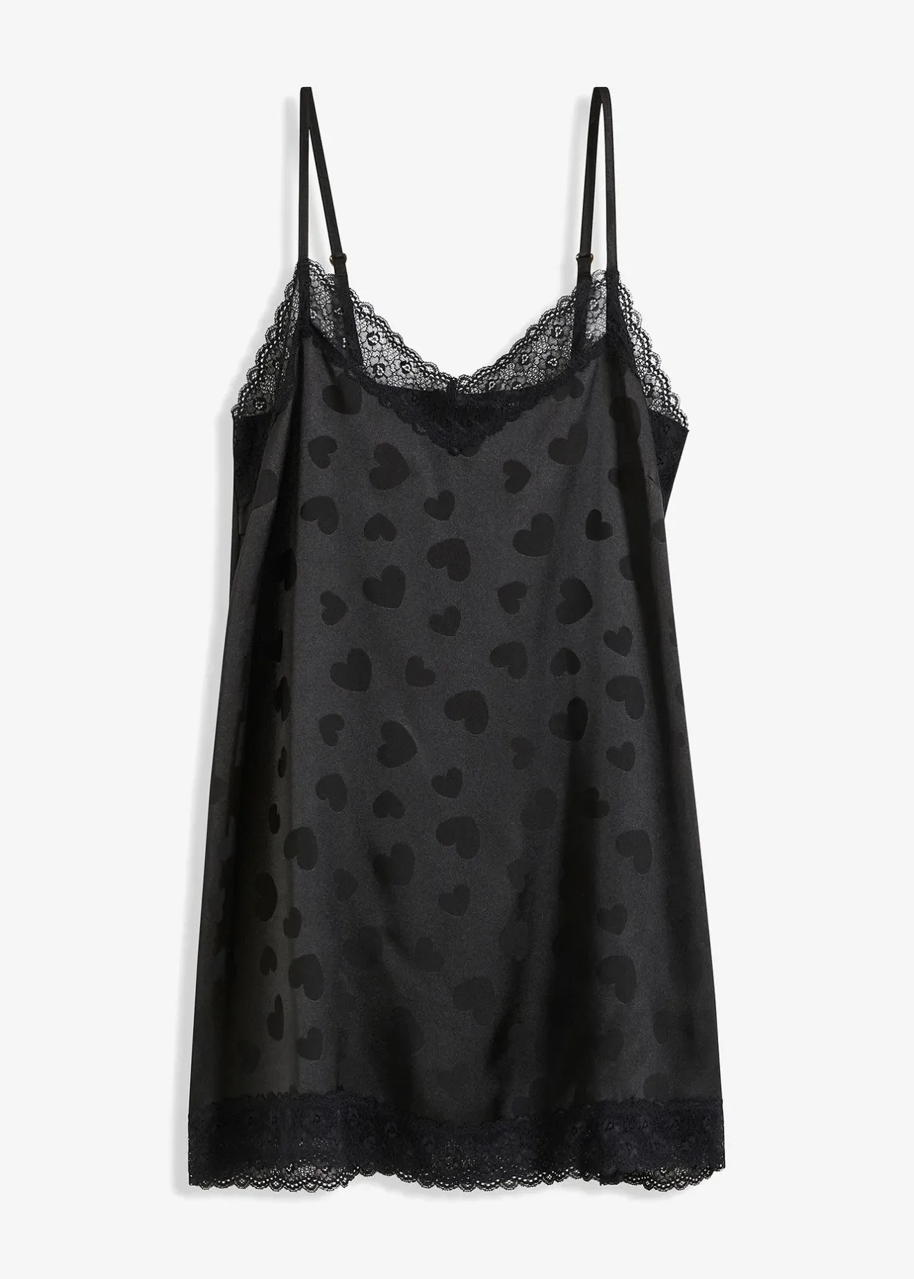 Femme bonprix Guêpières & Déshabillés|Dessous|Négligé en satin à motif cœur