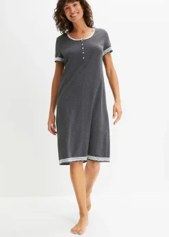 Femme bonprix Basiques|Lingerie Nuit|Nuisette avec patte de boutonnage et dentelle