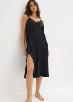 Femme bonprix Guêpières & Déshabillés|Dessous|Nuisette en satin avec dentelle