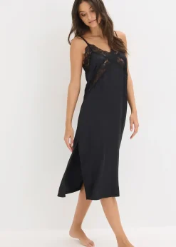 Femme bonprix Guêpières & Déshabillés|Dessous|Nuisette en satin avec dentelle