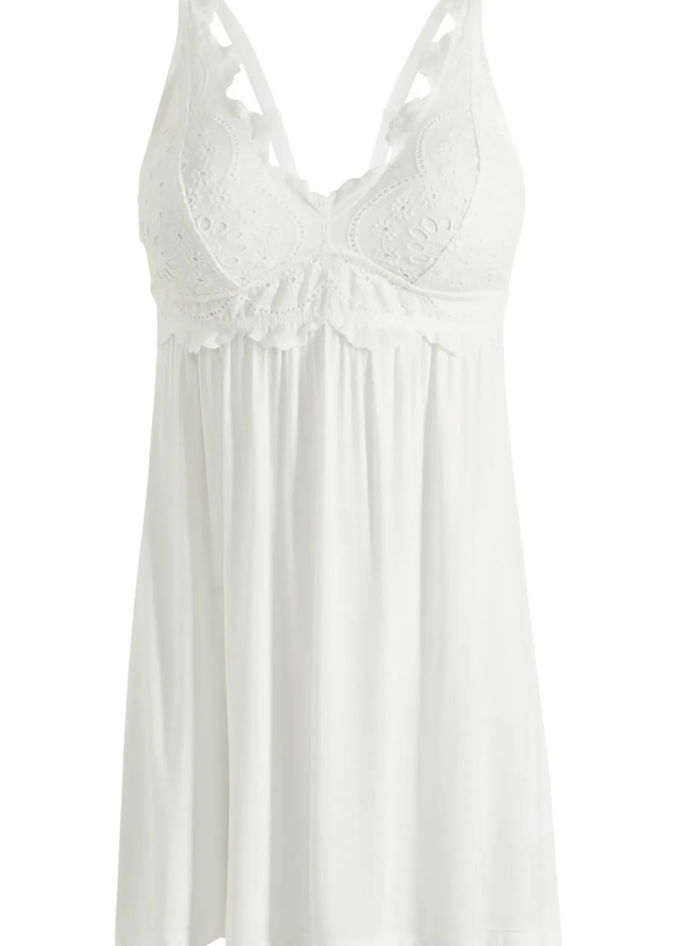 Femme bonprix Guêpières & Déshabillés|Dessous|Nuisette en viscose avec broderies anglaises