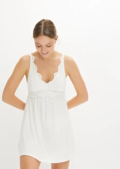 Femme bonprix Guêpières & Déshabillés|Dessous|Nuisette en viscose avec broderies anglaises