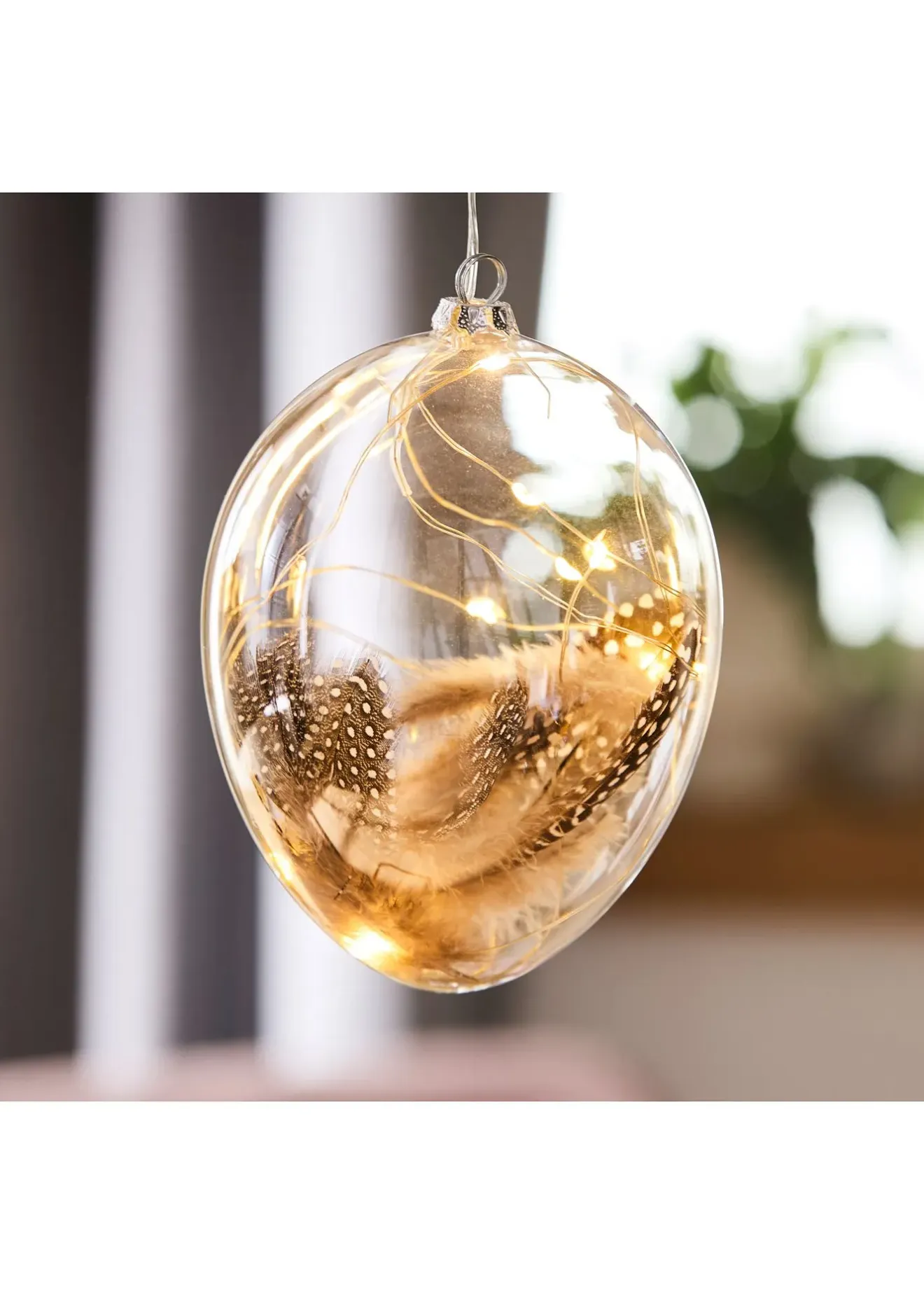 bonprix Salon·Décoration|Accessoires Déco|Objet déco LED Œuf avec plumes