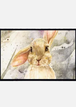 bonprix Paillasson lavable à motif lapin| Couloir·Tapis D'Entrée|Tapis D'Entrée