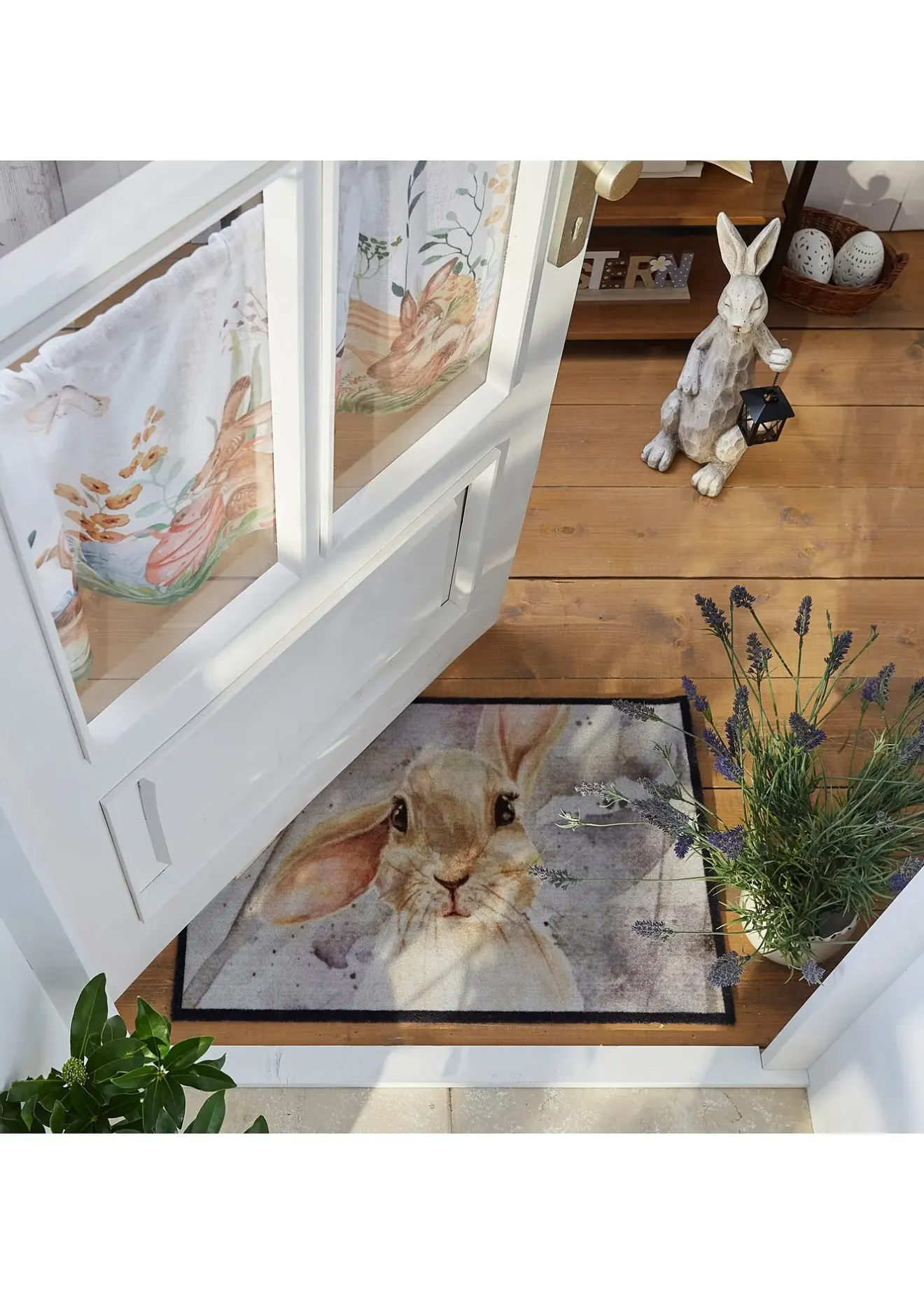 bonprix Paillasson lavable à motif lapin| Couloir·Tapis D'Entrée|Tapis D'Entrée