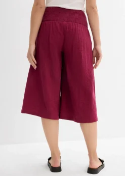 bonprix Pantacourt en gaze de coton|Femme Pantalons