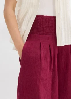 bonprix Pantacourt en gaze de coton|Femme Pantalons