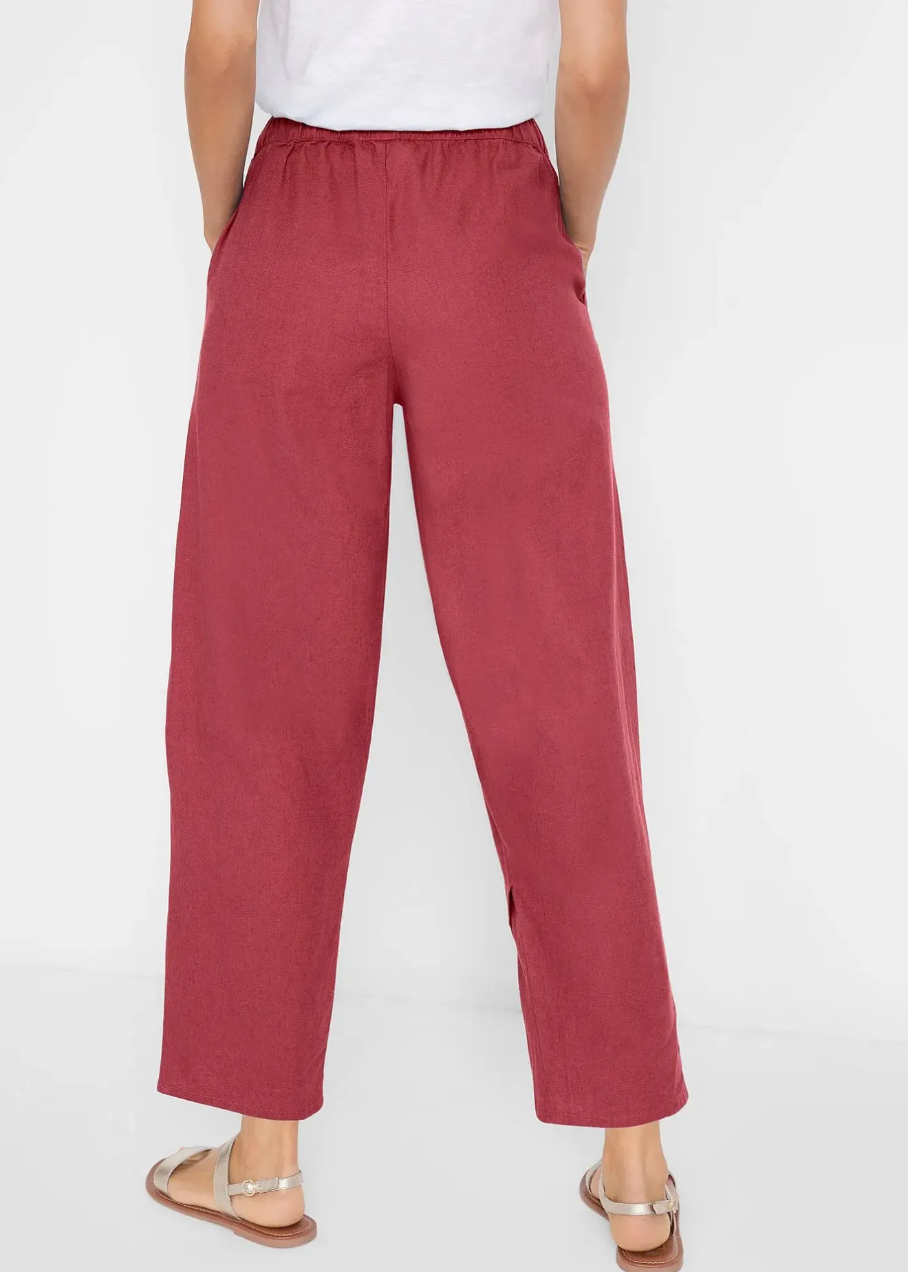 bonprix Pantalon 3/4 aérien en lin mélangé|Femme Pantalons