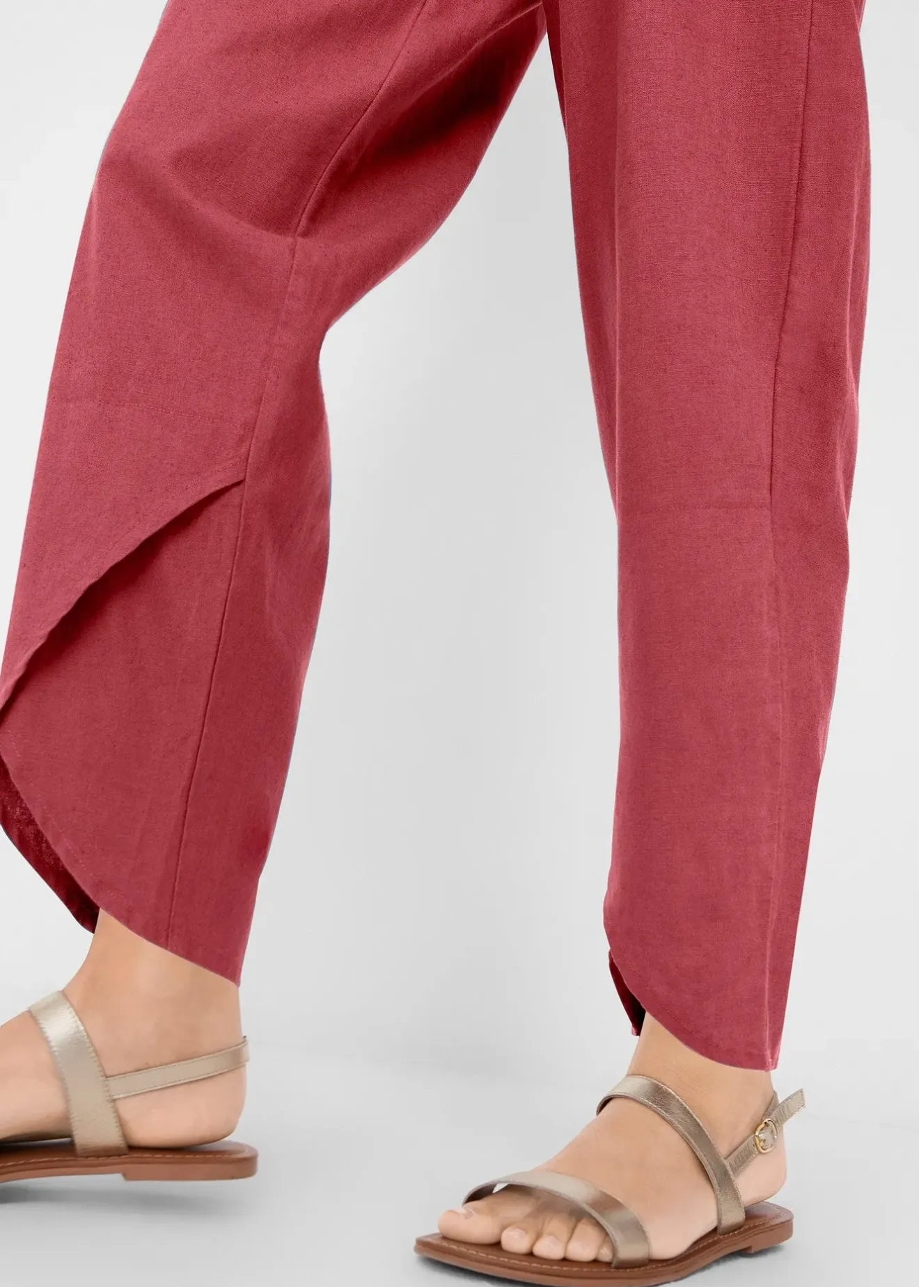 bonprix Pantalon 3/4 aérien en lin mélangé|Femme Pantalons