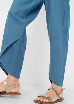 bonprix Pantalon 3/4 aérien en lin mélangé|Femme Pantalons
