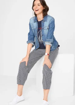 Femme bonprix Pantalons|Pantalon 7/8 en lin mélangé