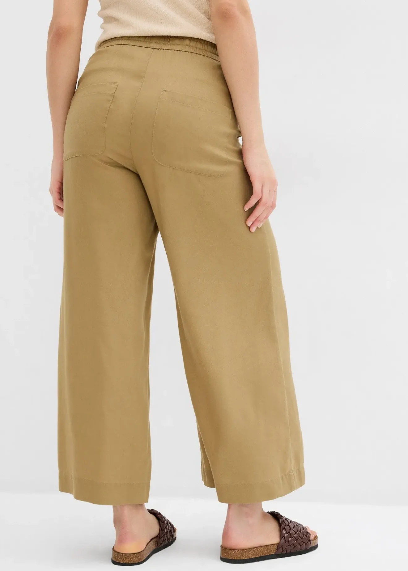 Femme bonprix Pantalons|Pantalon 7/8 en Lyocell à taille élastiquée