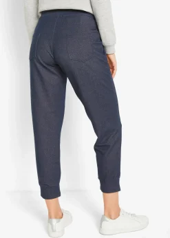 bonprix Pantalon 7/8 en molleton aspect jean|Femme Sweats|Pantalons