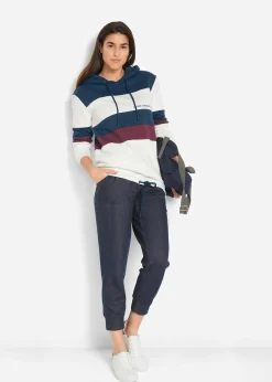 bonprix Pantalon 7/8 en molleton aspect jean|Femme Sweats|Pantalons