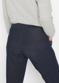 bonprix Pantalon 7/8 en molleton aspect jean|Femme Sweats|Pantalons