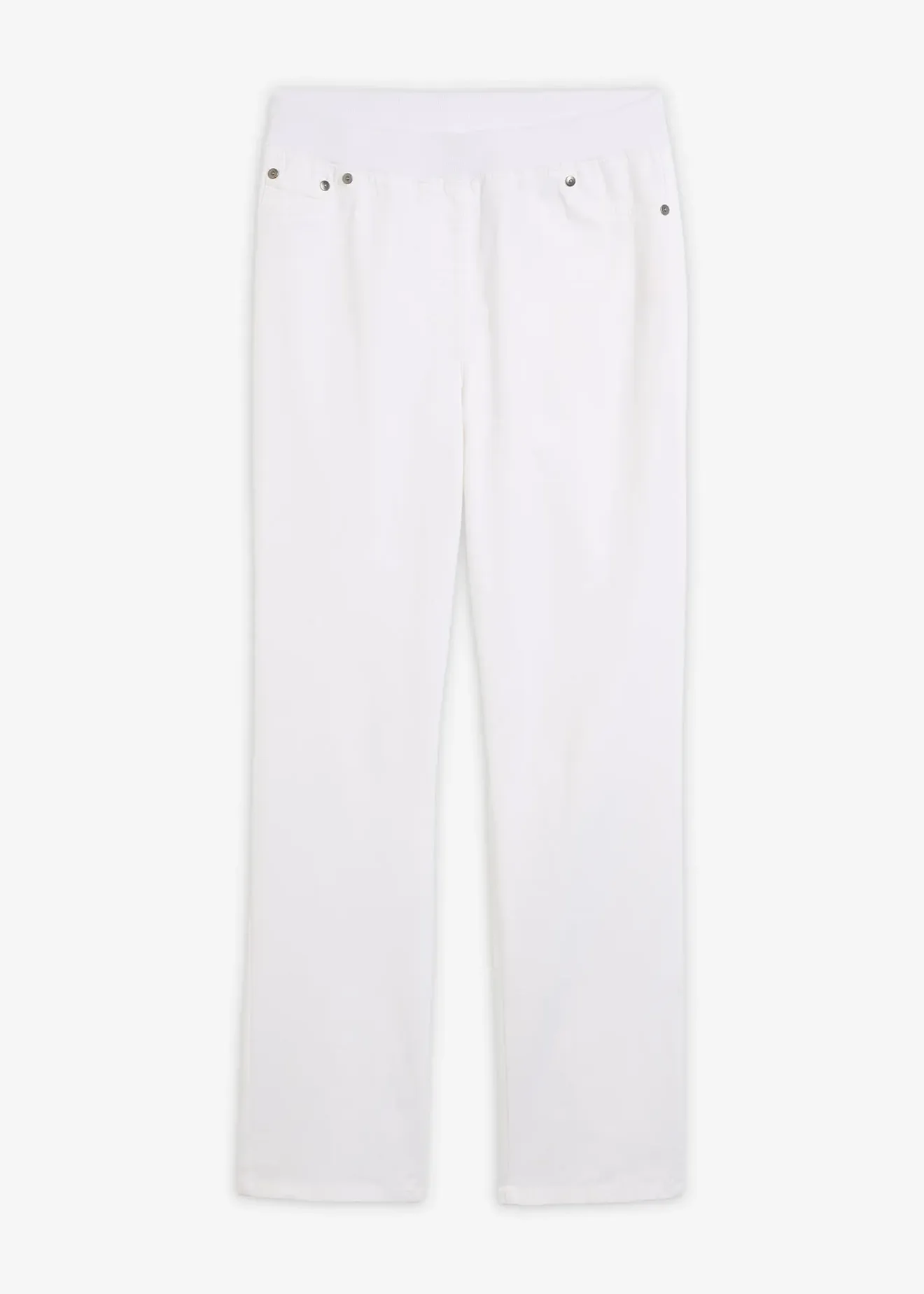 bonprix Pantalon à enfiler avec taille confortable, Straight|Femme Pantalons