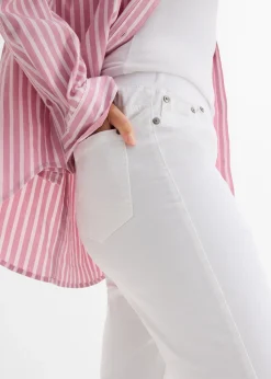 bonprix Pantalon à enfiler avec taille confortable, Straight|Femme Pantalons