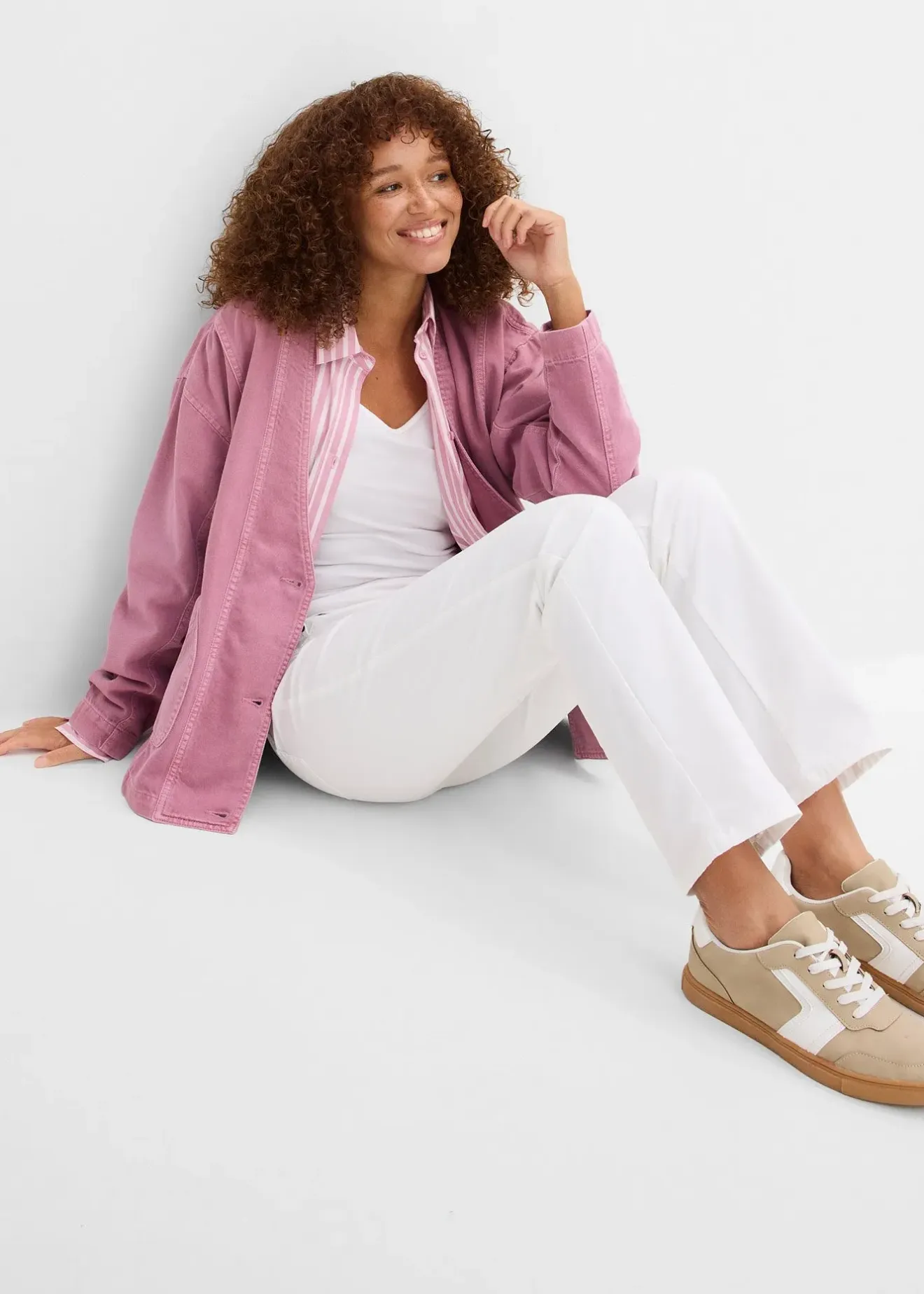 bonprix Pantalon à enfiler avec taille confortable, Straight|Femme Pantalons