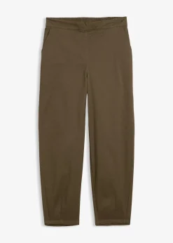 bonprix Pantalon à enfiler en coton élastiqué|Femme Pantalons