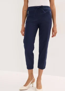 bonprix Pantalon 7/8 léger en lin et coton|Femme Pantalons