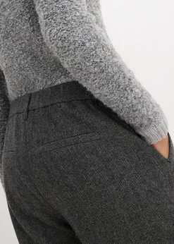 Femme bonprix Premium|Pantalons|Pantalon à motif chevrons, laine majoritaire