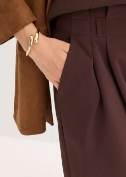 bonprix Pantalon à pinces avec taille élastiquée|Femme Pantalons