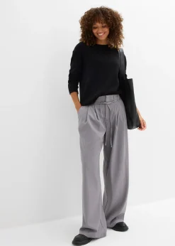 bonprix Pantalon à pinces avec lien à nouer|Femme Pantalons