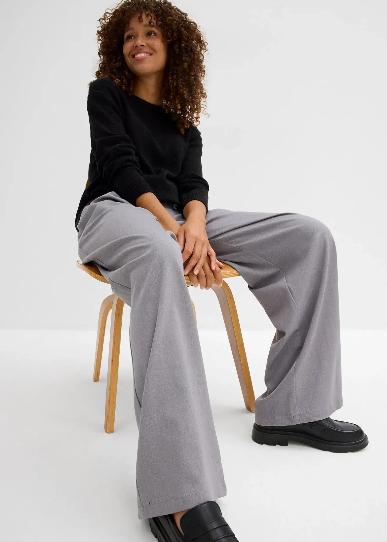 bonprix Pantalon à pinces avec lien à nouer|Femme Pantalons