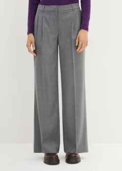 bonprix Pantalon à pinces en laine|Femme Premium|Pantalons