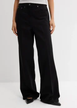Femme bonprix Pantalons|Pantalon à pinces en twill 100% coton