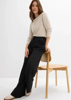 bonprix Pantalon à pinces et taille élastiquée|Femme Pantalons