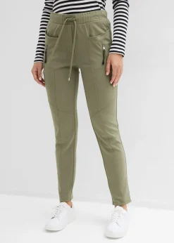 Femme bonprix Pantalons|Pantalon à taille élastiquée en Punto di Roma confortable