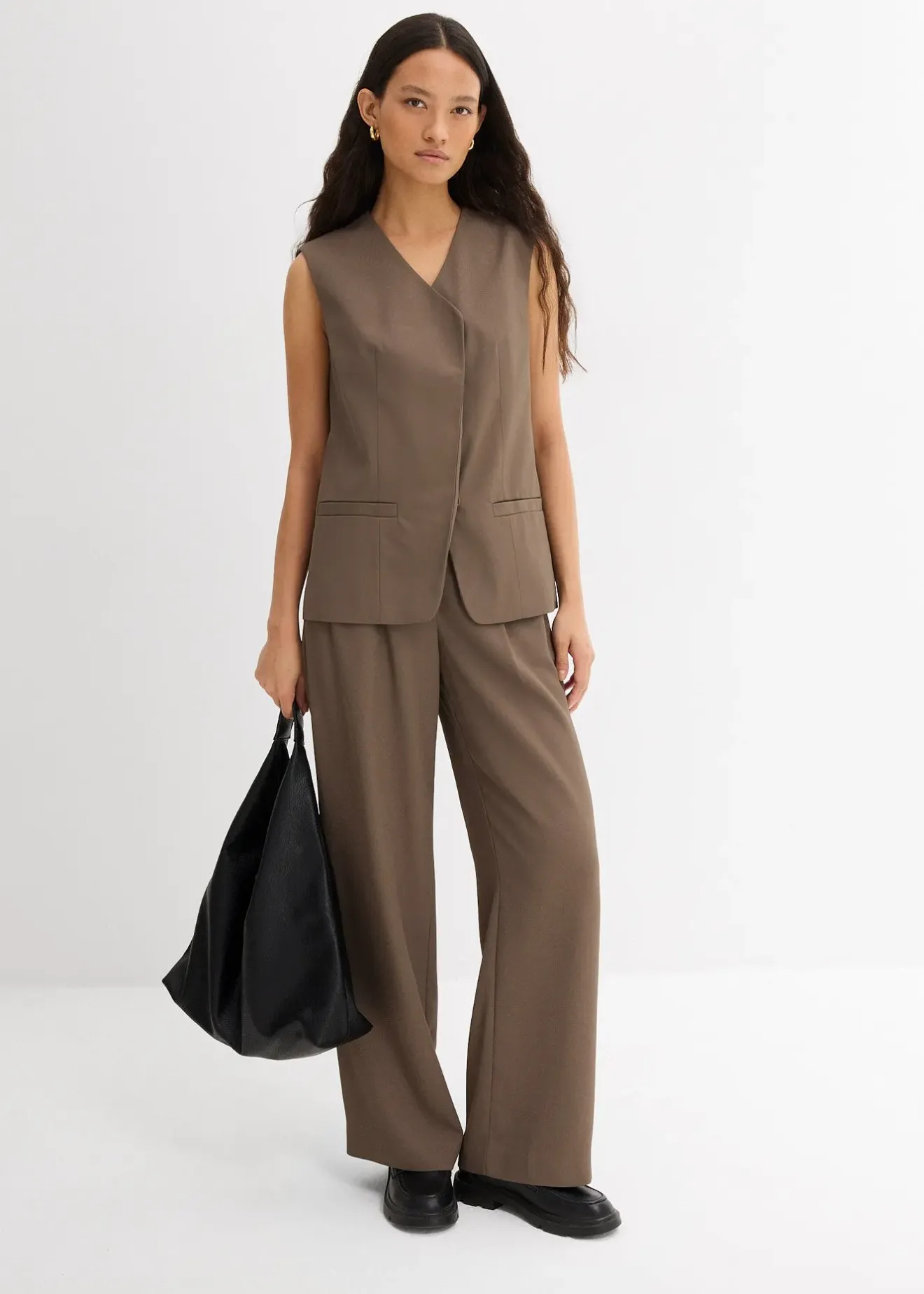 Femme bonprix Pantalons|Pantalon à texture twill