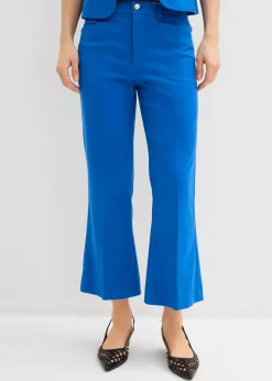 Femme bonprix Pantalons|Pantalon 7/8 évasé avec bouton décoratif