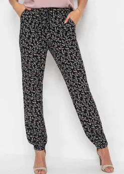 bonprix Pantalon 100% viscose, taille élastiquée|Femme Pantalons