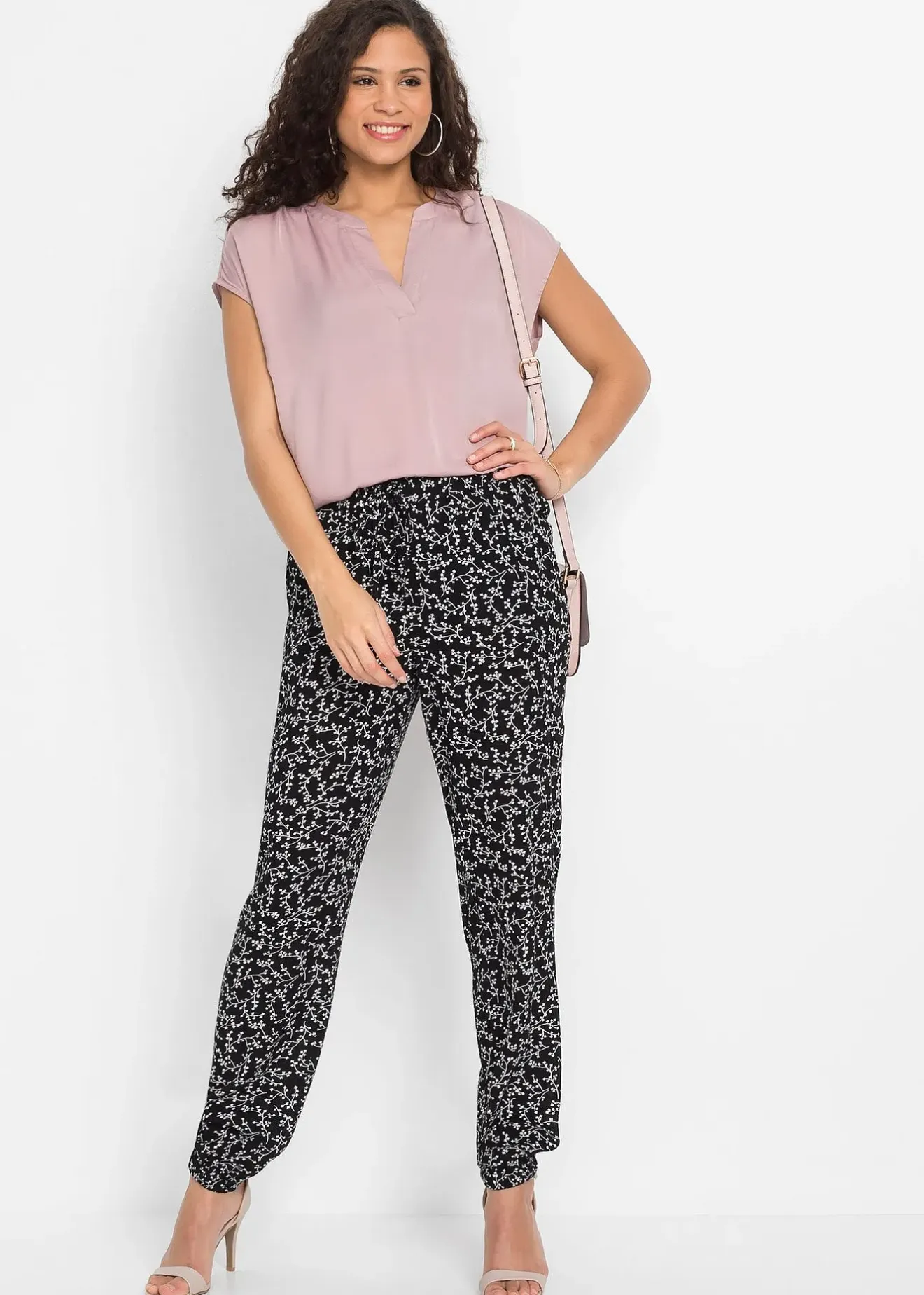 bonprix Pantalon 100% viscose, taille élastiquée|Femme Pantalons