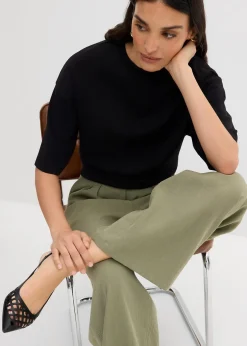 bonprix Pantalon avec bouton décoratif|Femme Pantalons