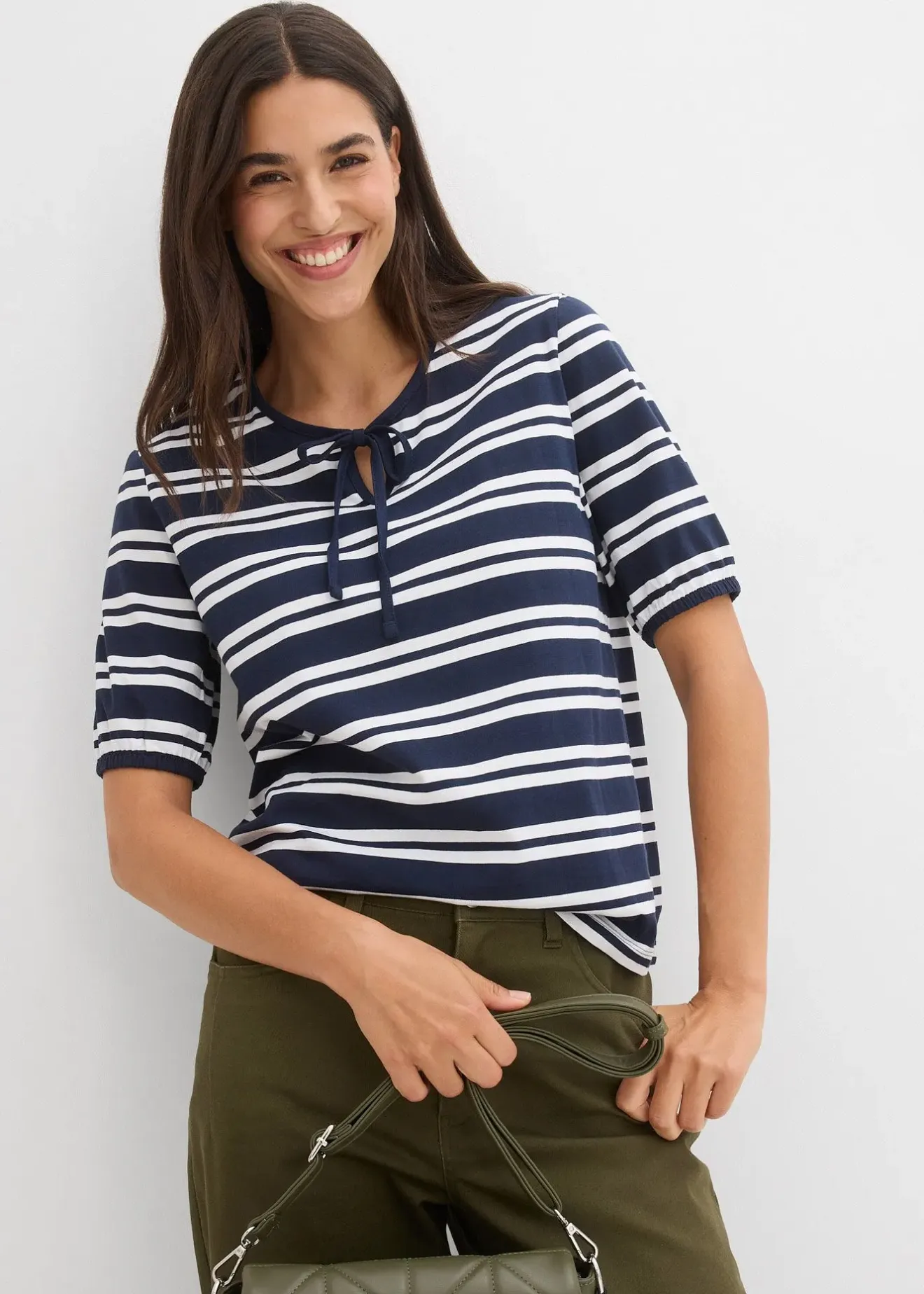 bonprix Pantalon barrel à taille élastiquée|Femme Pantalons