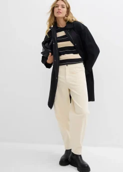 bonprix Pantalon barrel en velours côtelé|Femme Pantalons