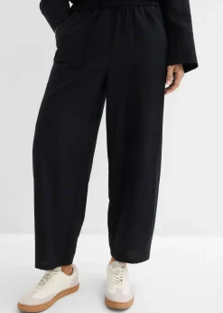 Femme bonprix Deux Pièces & Ensembles|Pantalons|Pantalon barrel léger en lin mélangé