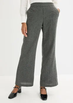 Femme bonprix Pantalons|Pantalon bootcut, aspect tweed