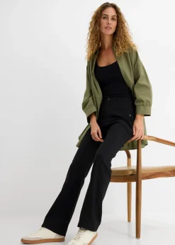 bonprix Pantalon bootcut en bengaline extensible|Femme Pantalons|Tailles Petite