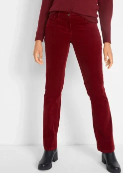 Femme bonprix Pantalons|Pantalon bootcut en velours côtelé extensible