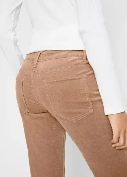 bonprix Pantalon bootcut en velours côtelé extensible|Femme Pantalons