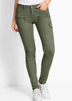 bonprix Pantalon cargo en coton extensible|Femme Pantalons