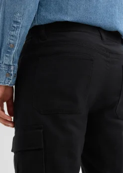 bonprix Pantalon cargo et loose à doublure chaude en flanelle et taille élastiquée, droit|Homme Vêtements Thermiques|Pantalons